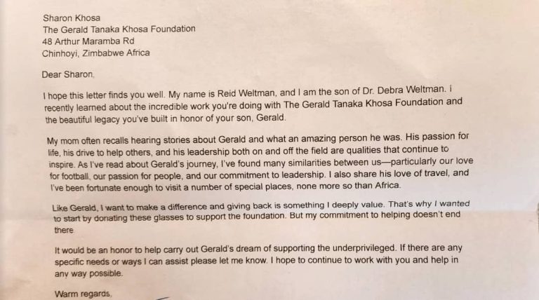 A Letter from Reid Weltman